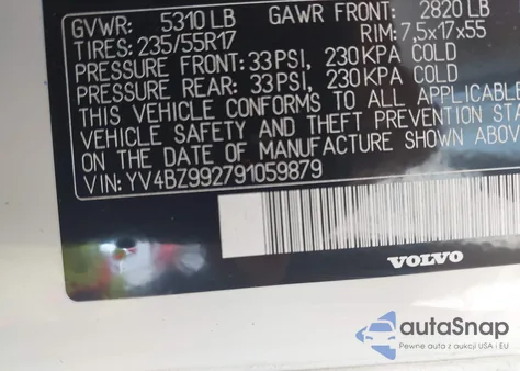 2009 Volvo Xc70 T6 из США, поврежденный, VIN YV4BZ992791059879